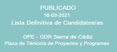 16/03/2021 Final List of Candidates – Technical OPE